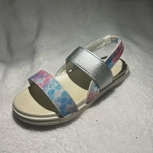 Mermaid print sandals for little girls size 10